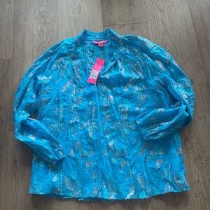 NWT Lilly Pulitzer Galiana Silk top sz M